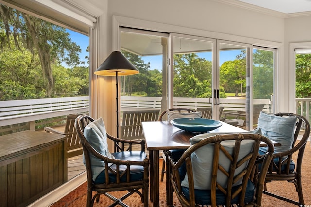 95 Sanderling Ave, Georgetown, SC 29440 - sunroom / solarium featuring healthy amount of natural light and ornamental molding