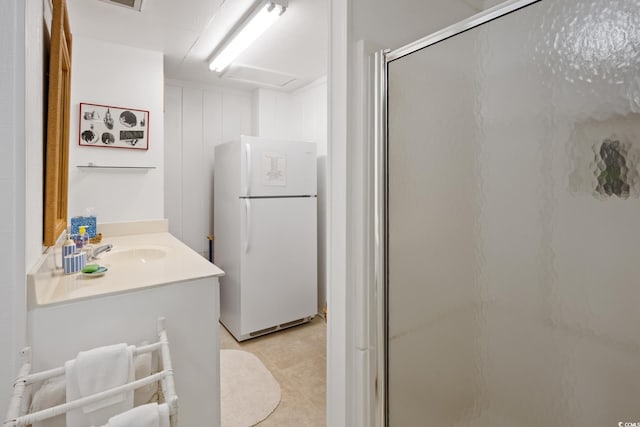 95 Sanderling Ave, Georgetown, SC 29440 - full bath featuring a shower stall, vanity, and tile patterned flooring
