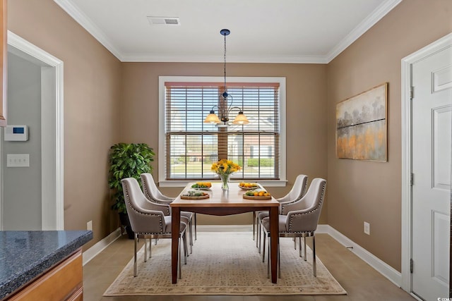 4378 Willoughby Ln Unit 4378, Myrtle Beach, SC 29577 - dining space featuring light tile patterned floors and crown molding