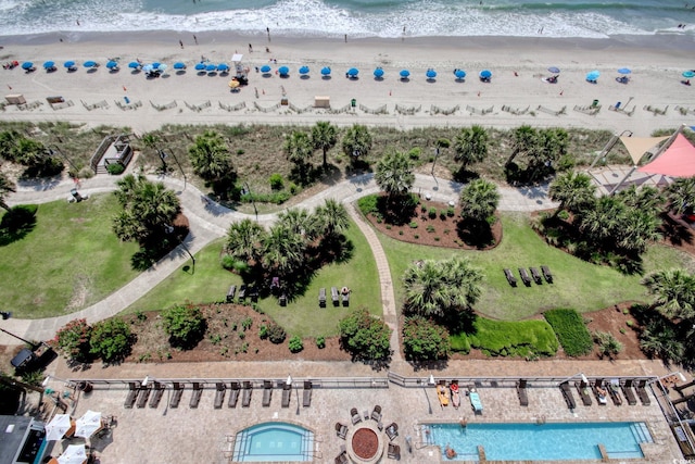 504 N Ocean Blvd Unit 1106, Myrtle Beach, SC 29577 - aerial view of property and surrounding area with a pool and local beach