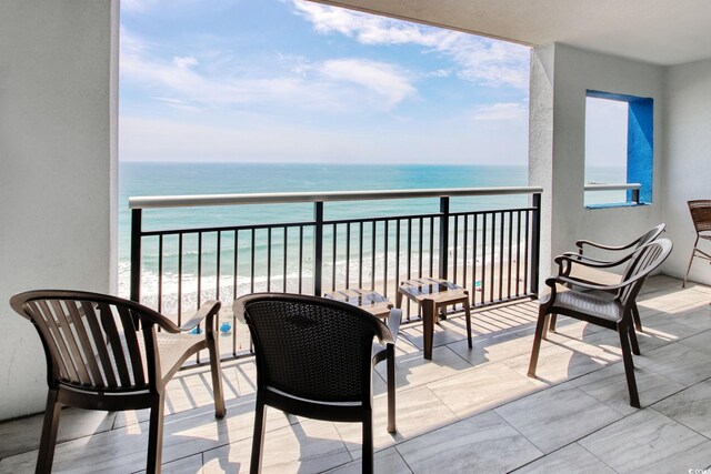 504 N Ocean Blvd Unit 1106, Myrtle Beach, SC 29577 - balcony featuring view of water and beach