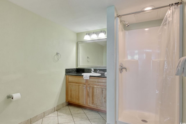 504 N Ocean Blvd Unit 1106, Myrtle Beach, SC 29577 - full bath featuring a shower stall, vanity, and tile patterned floors