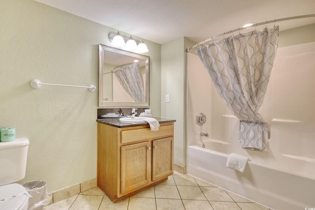 504 N Ocean Blvd Unit 1106, Myrtle Beach, SC 29577 - bathroom with tile patterned flooring, toilet, shower / tub combo, vanity, and baseboards