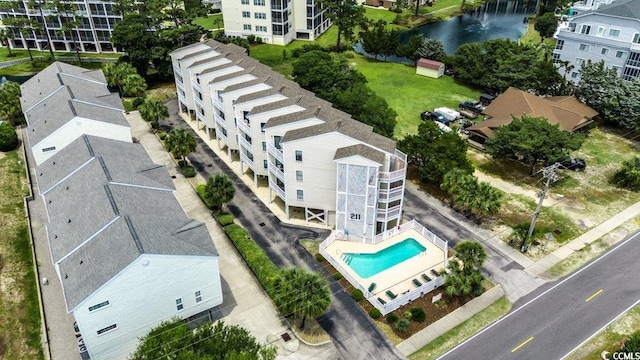 211 N Hillside Dr Unit 204, North Myrtle Beach, SC 29582 - aerial view of a pool and a large body of water