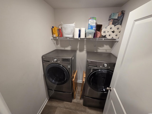 297 Harvest Ridge Way, Conway, SC 29527 - washroom with washer and dryer and baseboards