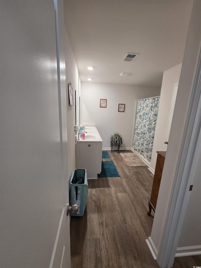 297 Harvest Ridge Way, Conway, SC 29527 - full bath with vanity, wood finished floors, and baseboards