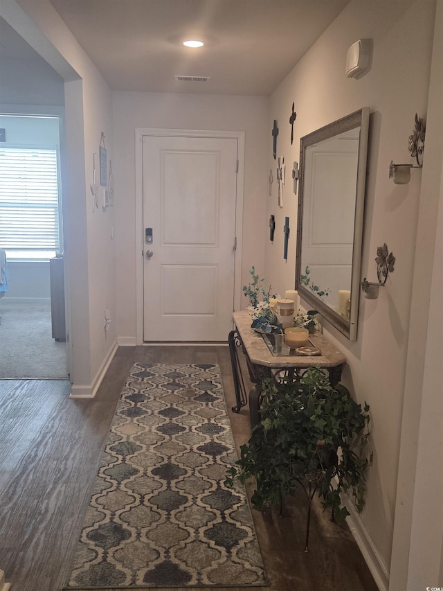 297 Harvest Ridge Way, Conway, SC 29527 - hall featuring dark wood-style flooring and baseboards