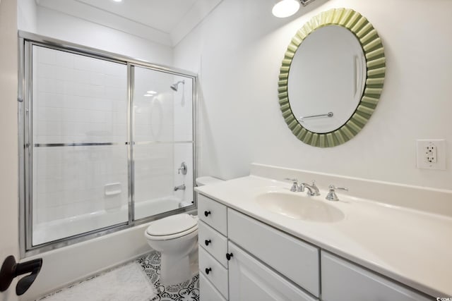 346 Tuckers Rd Unit A, Pawleys Island, SC 29585 - full bathroom featuring vanity, toilet, enclosed tub / shower combo, and tile patterned floors