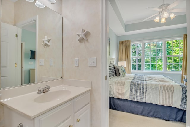 6015 Catalina Dr Unit 732, North Myrtle Beach, SC 29582 - ensuite bathroom featuring vanity and ceiling fan