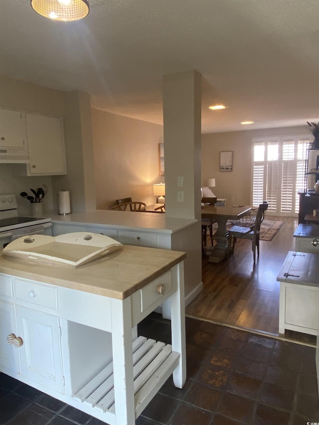 10200 Lake Shore Dr Unit 4, Myrtle Beach, SC 29572 - kitchen with light countertops, white cabinetry, and under cabinet range hood