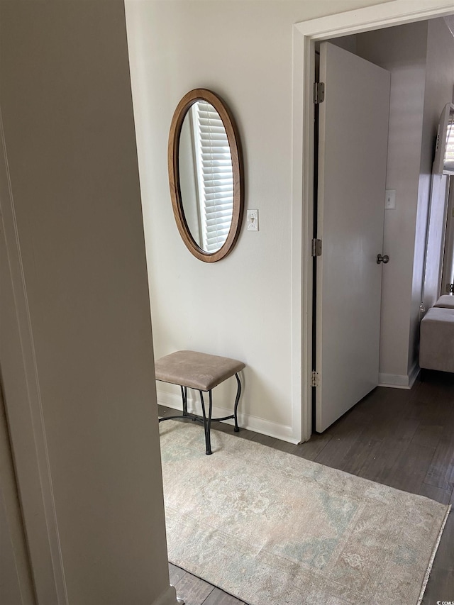 10200 Lake Shore Dr Unit 4, Myrtle Beach, SC 29572 - hallway featuring baseboards and wood finished floors