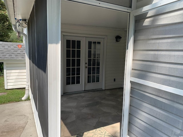 1432 Seahouse Ct, Surfside Beach, SC 29575 - view of exterior entry with french doors and a patio area