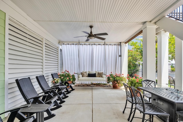 191 Grackle Ln, Pawleys Island, SC 29585 - view of patio featuring ceiling fan and outdoor dining space