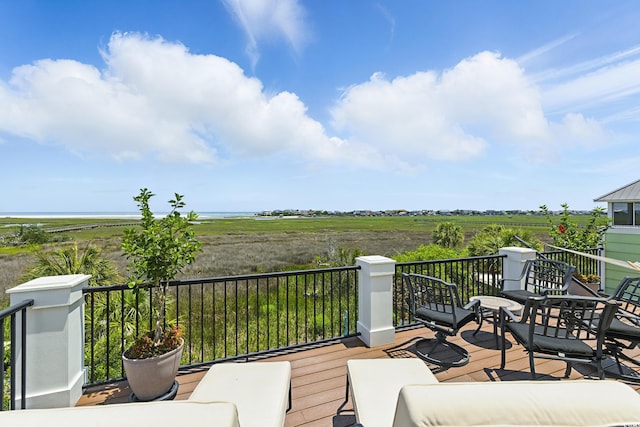 191 Grackle Ln, Pawleys Island, SC 29585 - wooden terrace with a view of countryside