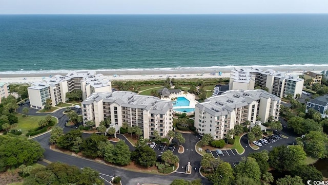 341 S Dunes Dr Unit C-34, Pawleys Island, SC 29585 - aerial view of apartment complex / building and waterfront with a beach