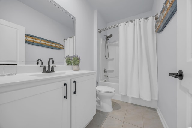 2653 Orion Loop, Myrtle Beach, SC 29577 - bathroom featuring toilet, vanity, tile patterned flooring, and shower / bathtub combination with curtain