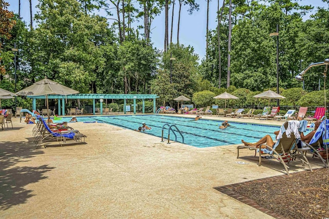 1551 Spinnaker Dr Unit 5312, North Myrtle Beach, SC 29582 - community pool featuring a patio area and view of scattered trees