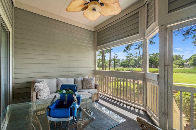1551 Spinnaker Dr Unit 5312, North Myrtle Beach, SC 29582 - sunroom featuring a ceiling fan and plenty of natural light