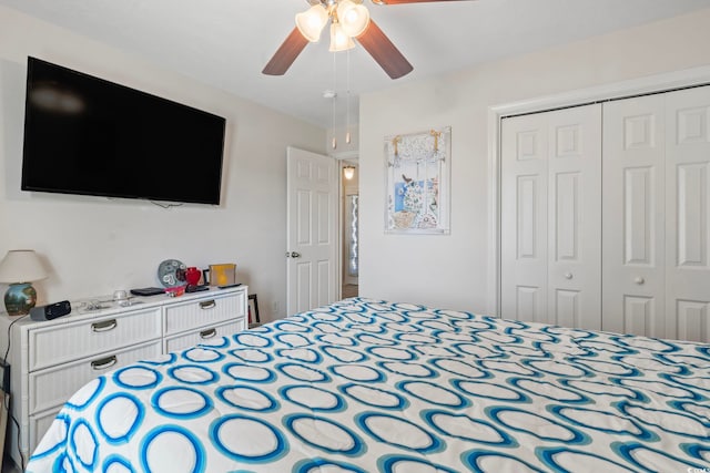 1068 Lizzie Ln, Surfside Beach, SC 29575 - bedroom featuring a closet and ceiling fan