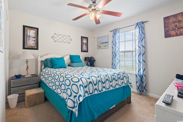 1068 Lizzie Ln, Surfside Beach, SC 29575 - bedroom featuring carpet floors, baseboards, and ceiling fan