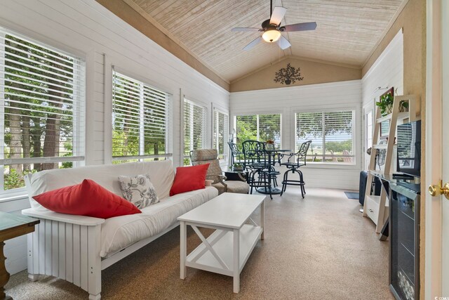 1501 Harbor Dr, North Myrtle Beach, SC 29582 - sunroom with vaulted ceiling and wood ceiling