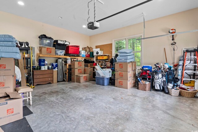 1501 Harbor Dr, North Myrtle Beach, SC 29582 - garage featuring a garage door opener and recessed lighting
