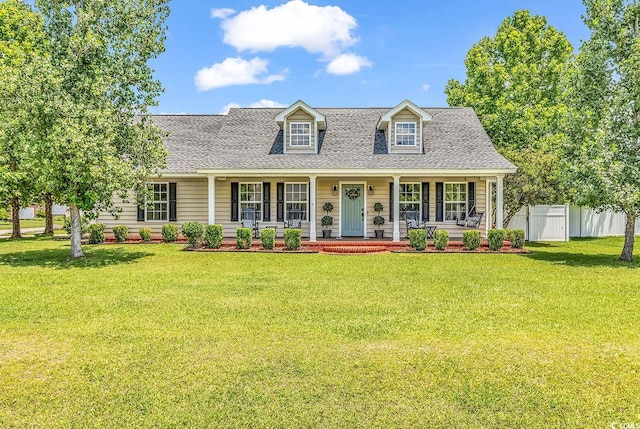 553 Fox Chase Dr, Conway, SC 29527 - new england style home with a shingled roof and a porch