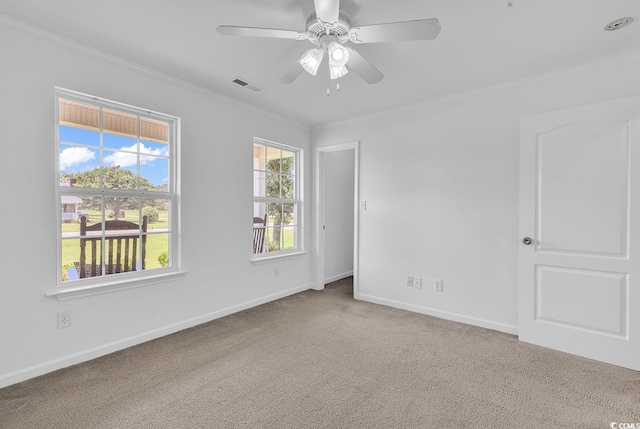 553 Fox Chase Dr, Conway, SC 29527 - empty room featuring carpet, crown molding, ceiling fan, and baseboards