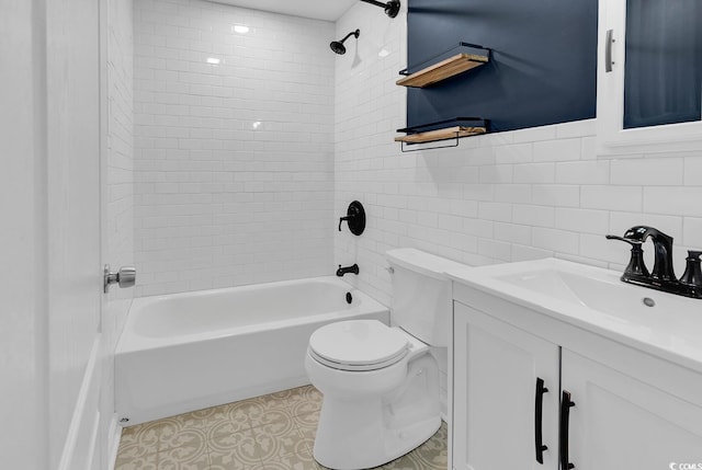 553 Fox Chase Dr, Conway, SC 29527 - full bath with vanity, shower / tub combination, toilet, and tile walls