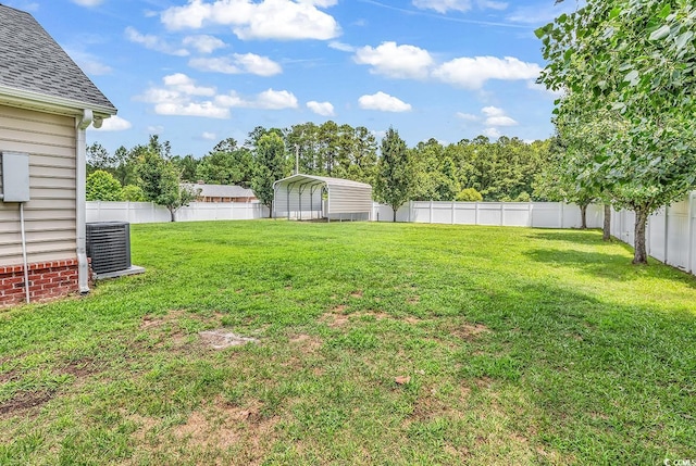 553 Fox Chase Dr, Conway, SC 29527 - view of yard featuring a detached carport and central AC