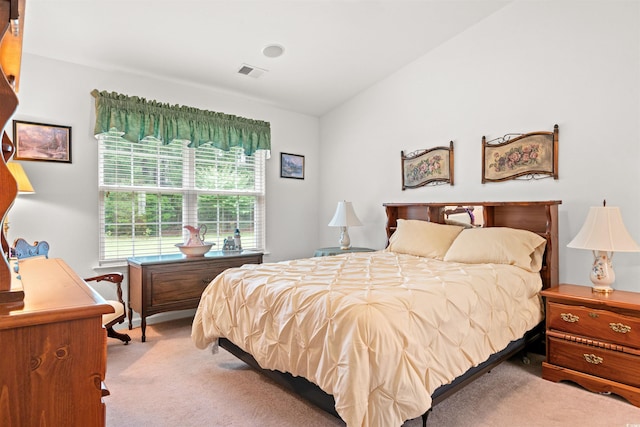396 Mckendree Ln, Myrtle Beach, SC 29579 - bedroom with light colored carpet and lofted ceiling