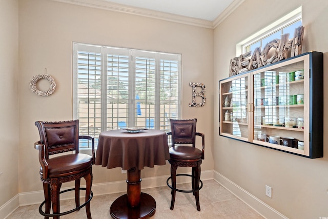 7545 Ventura Ct, Myrtle Beach, SC 29572 - sitting room featuring crown molding, tile patterned floors, and baseboards