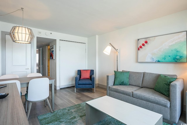 2401 S Ocean Blvd Unit 557, Myrtle Beach, SC 29577 - living area featuring wood finished floors and baseboards
