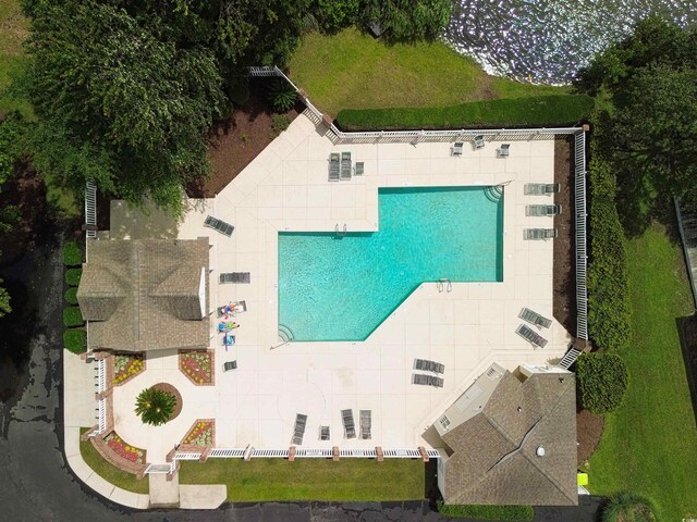 1635 Southwood Dr, Surfside Beach, SC 29575 - view from above of property featuring a pool area