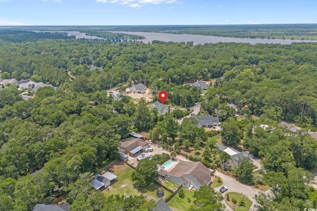 124 Wicklow Way, Pawleys Island, SC 29585 - view of property location featuring a forest, a nearby body of water, and nearby suburban area