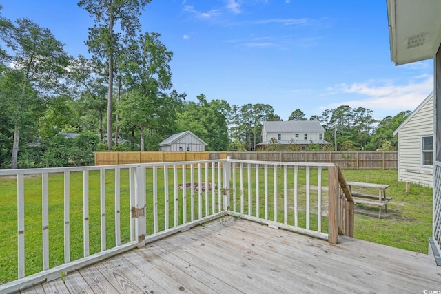 124 Wicklow Way, Pawleys Island, SC 29585 - deck featuring view of scattered trees