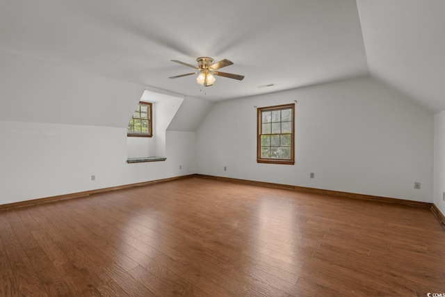 124 Wicklow Way, Pawleys Island, SC 29585 - bonus room featuring lofted ceiling, a ceiling fan, wood finished floors, and baseboards