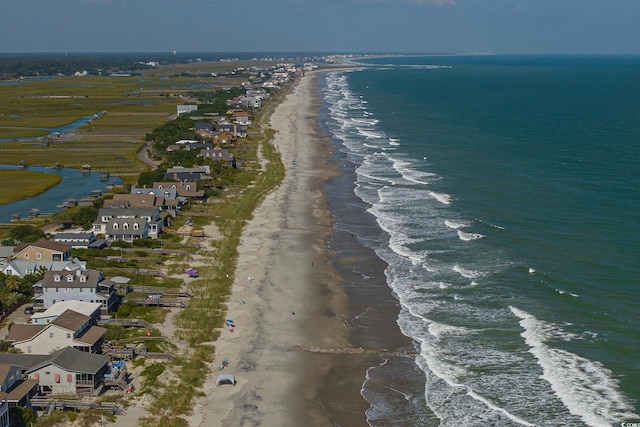 124 Wicklow Way, Pawleys Island, SC 29585 - bird's eye view of waterfront with a beach