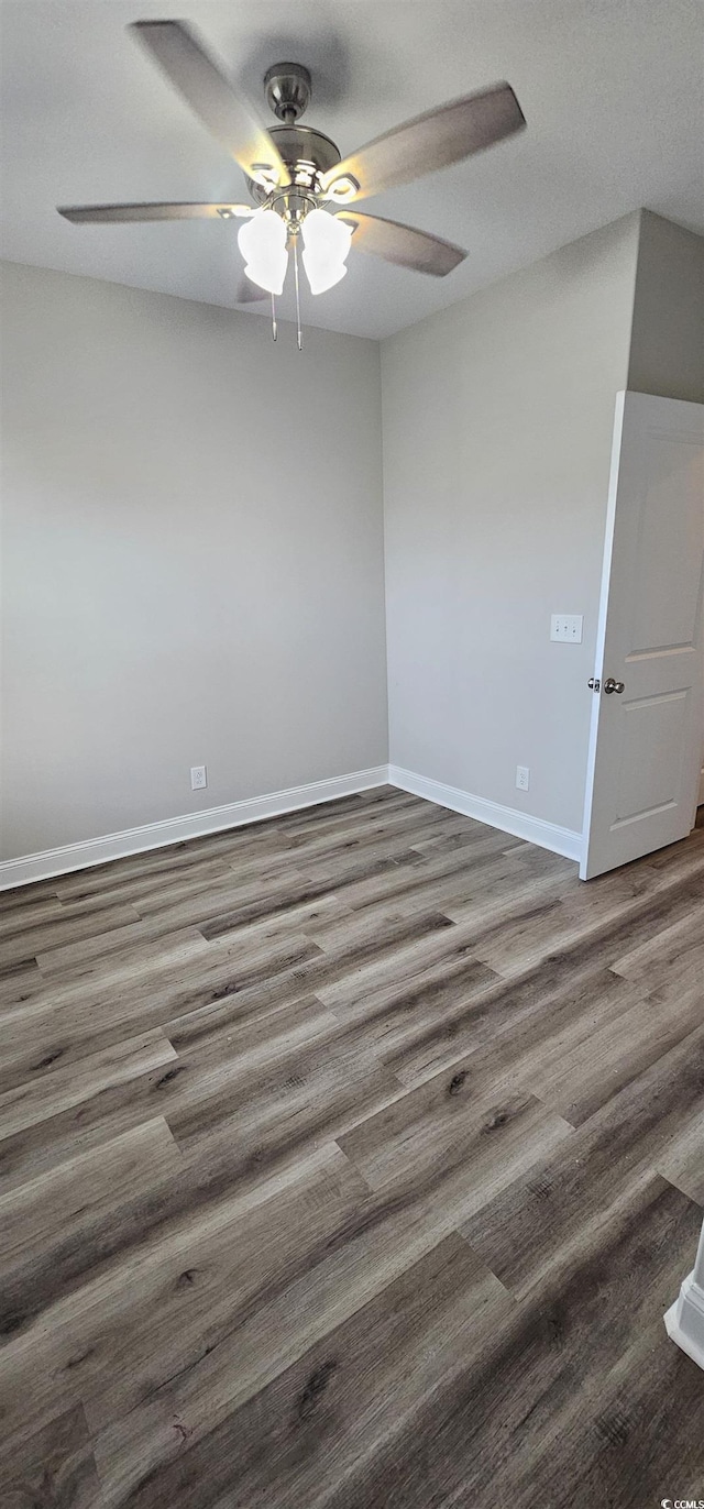 340 Kiskadee Loop, Conway, SC 29526 - empty room featuring ceiling fan, dark wood finished floors, and baseboards