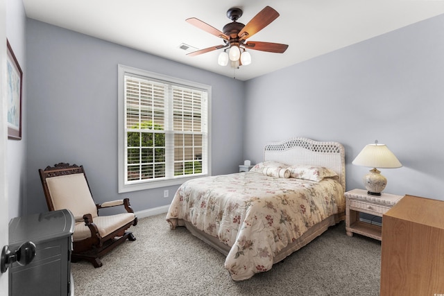 341 Bahama Dr, Murrells Inlet, SC 29576 - bedroom with carpet flooring, baseboards, and a ceiling fan
