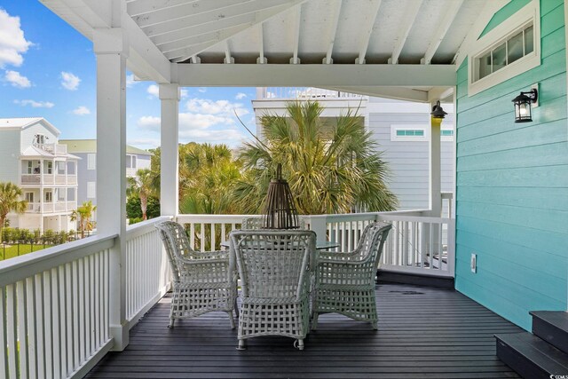 17 Trigger Fish Ln, Murrells Inlet, SC 29576 - wooden deck with outdoor dining space