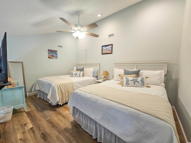 323 Wendover Ct Unit 10-A, Myrtle Beach, SC 29572 - bedroom with vaulted ceiling, wood finished floors, and ceiling fan