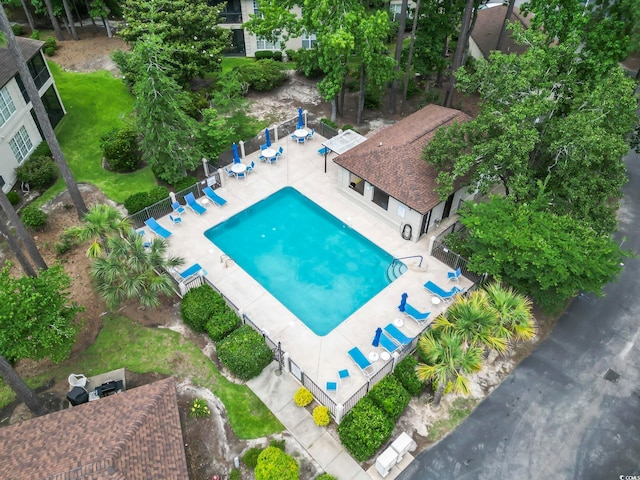 405 Pipers Ln Unit 405, Myrtle Beach, SC 29575 - bird's eye view of a pool area