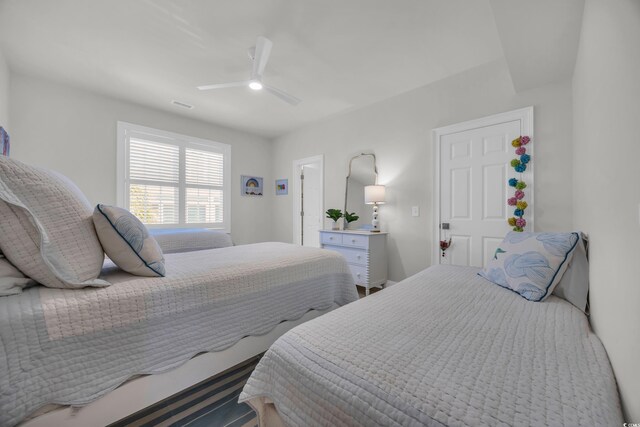 573 S Dunes Dr, Pawleys Island, SC 29585 - bedroom with a ceiling fan