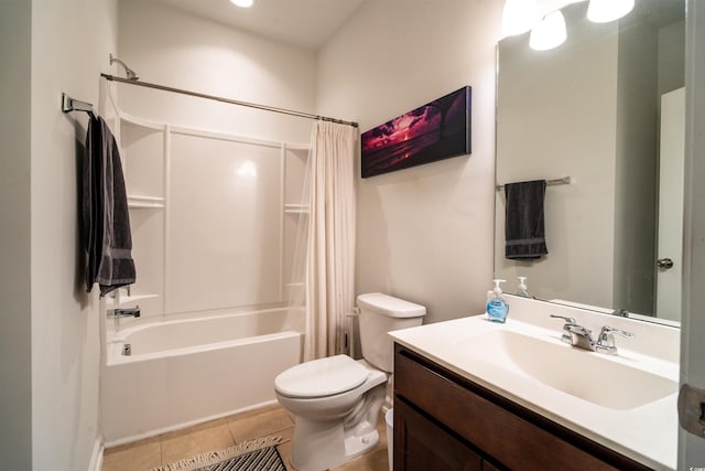 318 Castle Dr Unit 1443, Myrtle Beach, SC 29579 - bathroom with shower / bath combo, vanity, and tile patterned flooring