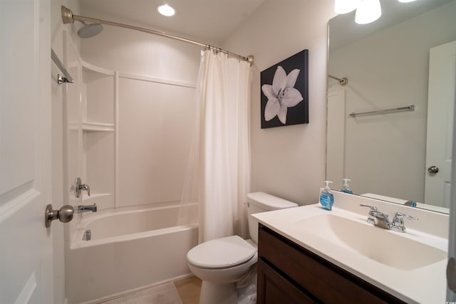 318 Castle Dr Unit 1443, Myrtle Beach, SC 29579 - full bathroom featuring shower / tub combo, vanity, recessed lighting, and tile patterned floors