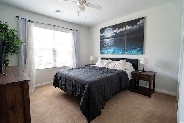 318 Castle Dr Unit 1443, Myrtle Beach, SC 29579 - bedroom with light carpet and a ceiling fan