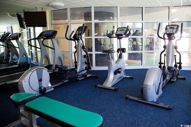 2301 S Ocean Blvd Unit 1405, North Myrtle Beach, SC 29582 - workout area featuring expansive windows