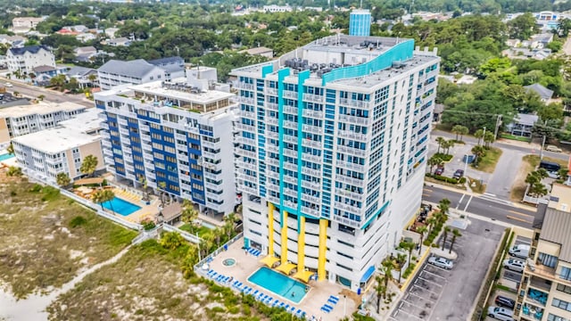 2301 S Ocean Blvd Unit 1405, North Myrtle Beach, SC 29582 - drone / aerial view of a pool