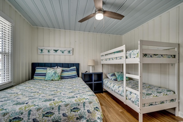 321 53rd Ave N, North Myrtle Beach, SC 29582 - bedroom with wood finished floors, wooden ceiling, and a ceiling fan